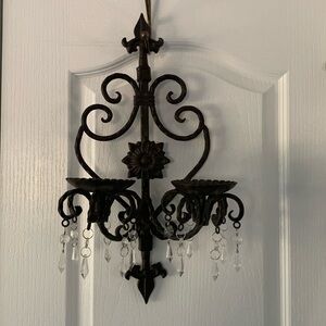 Cast iron wall sconces brown traditional‎ vintage moody with crystal